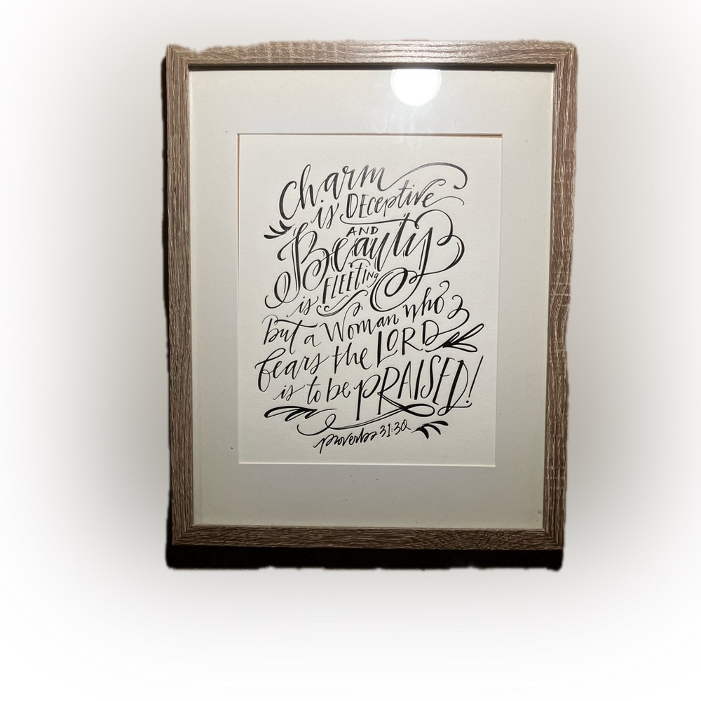 Elegant Black and White Framed Art Print